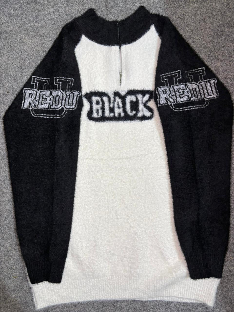 The “BLACK RE:DU Varsity” Sherpa Sweatshirt — Korean Street Luxe Edition