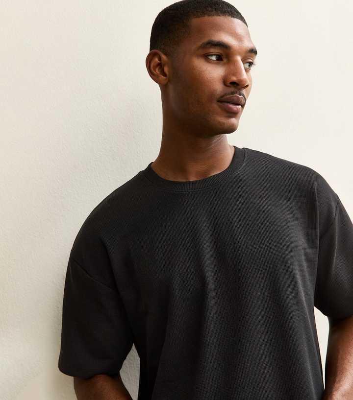 VybeWears Premium Waffle Knit Oversized T-Shirt | 260 GSM | Textured Cotton | Relaxed Fit