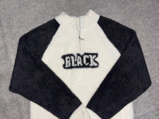 The “BLACK ERA” Sherpa Sweatshirt — Korean Streetwear Edition