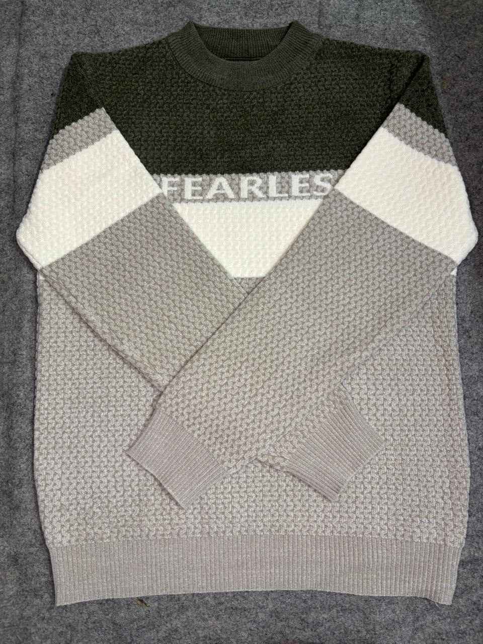 The “FEARLESS” Textured Knit Sweatshirt — Minimal Street Core Edition