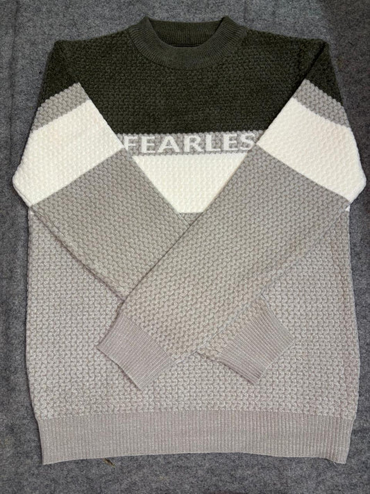 The “FEARLESS” Textured Knit Sweatshirt — Minimal Street Core Edition