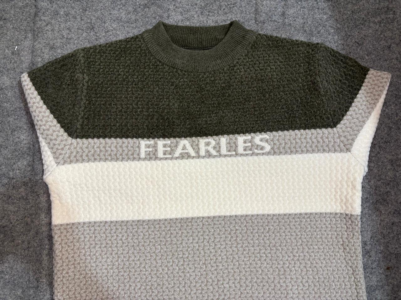 The “FEARLESS” Textured Knit Sweatshirt — Minimal Street Core Edition
