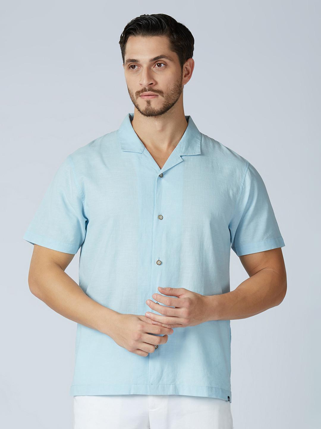 VybeWears Premium Linen Blend Cuban Collar Shirt | Relaxed Fit | Lightweight Summer Shirt for Men